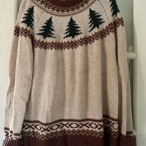 Kiel James Patrick Evergreen Brown and Cream Cozy Cabin Sweater